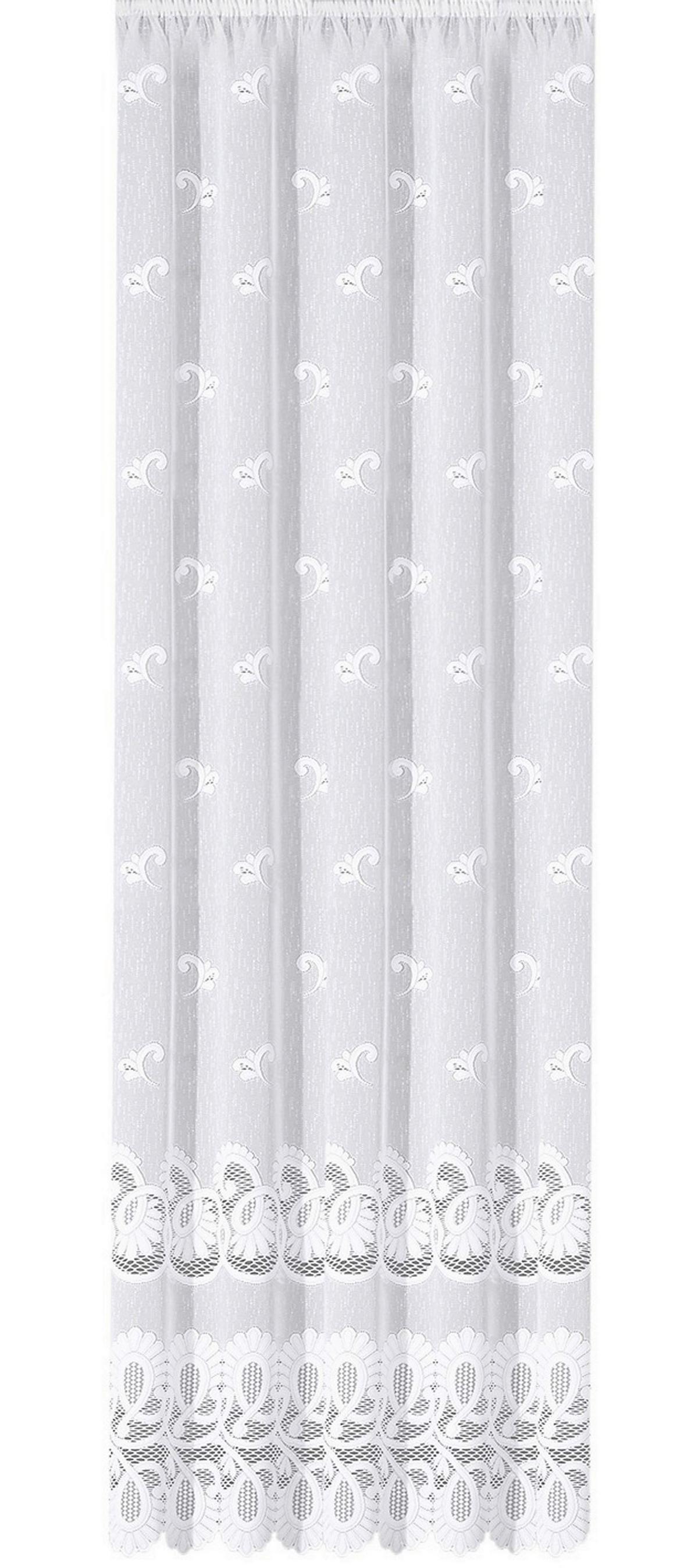 Fertigstore Leonora 145/450 cm - Weiß, KONVENTIONELL, Textil (450/145cm)