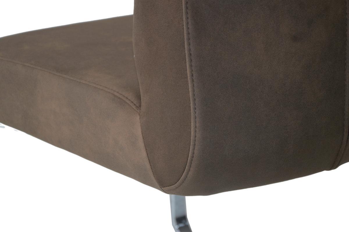 Schwingstuhl-Set Marlen XXL Braun/Silberfarben B: 47 cm - Silberfarben/Braun, LIFESTYLE, Textil/Metall (47/96/62cm) - MID.YOU