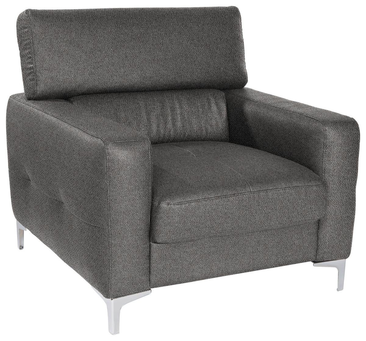 Polstersessel Sammy Braun/grau - Chromfarben/Braun, Design, Textil (99/78-92/106cm) - Livetastic