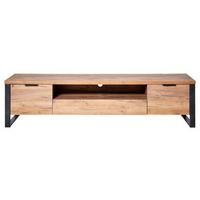 Lowboard Loop TV 180 B: 180 cm Kerneiche - Eichefarben/Anthrazit, KONVENTIONELL, Holzwerkstoff/Metall (180/45/40cm) - Livetastic