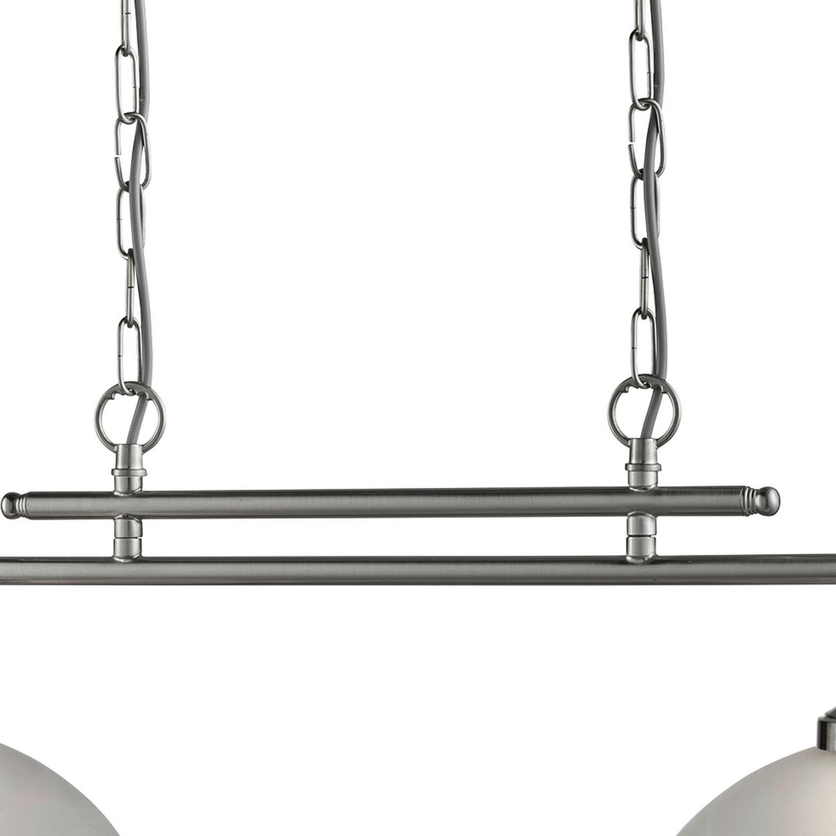 Hängeleuchte 2682-2ss Bistro - Silberfarben/Weiß, KONVENTIONELL, Glas/Metall (76/82/28cm)