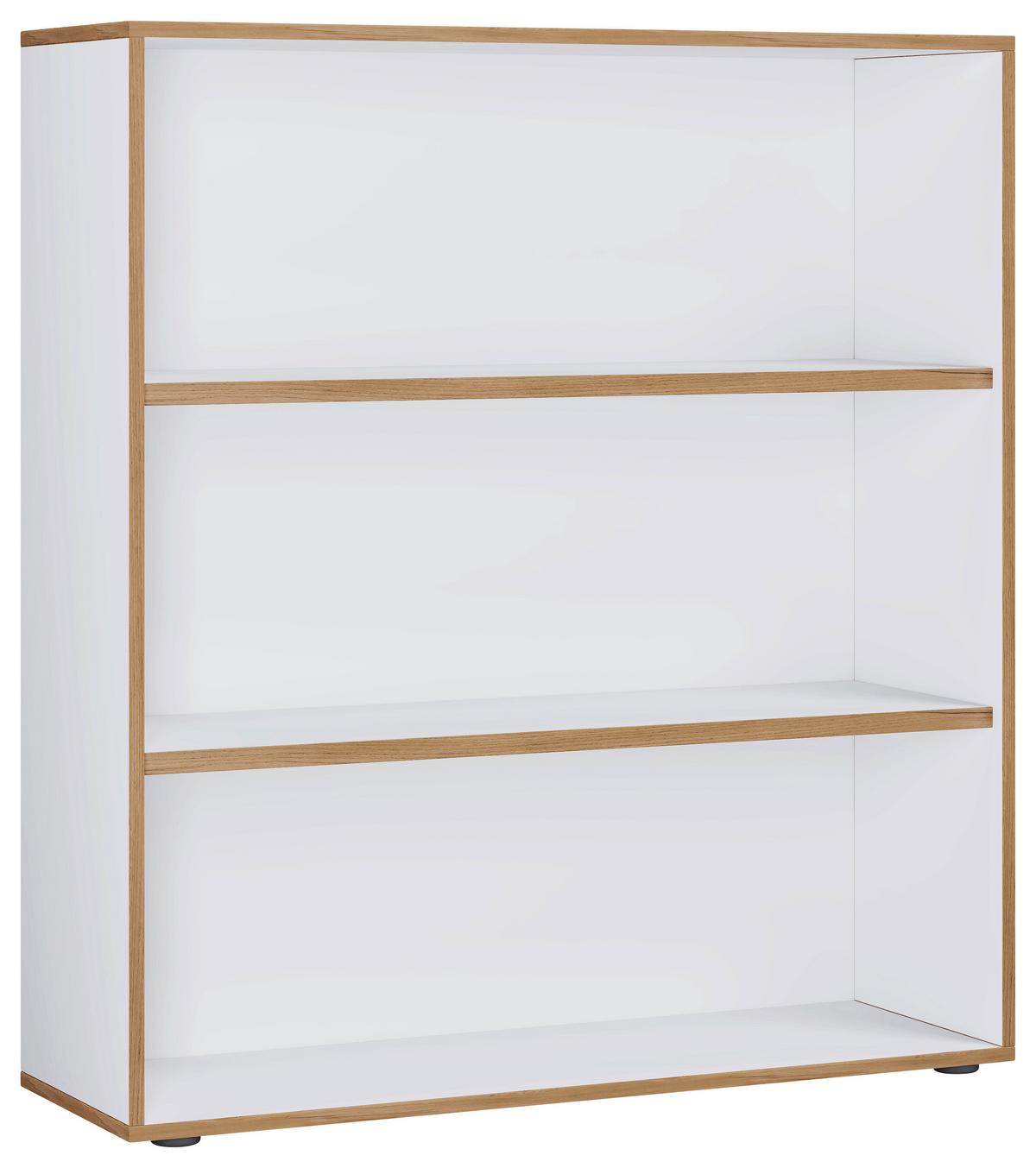 Regal Salia Weiß, Honigeiche B: 100 Cm - Honigeiche/Schwarz, Design, Holzwerkstoff (100/110/33cm) - MID.YOU