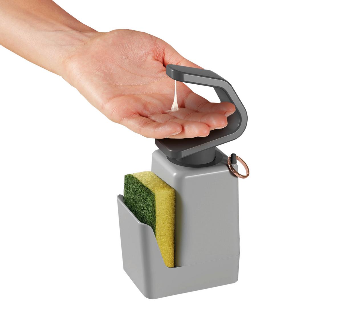 Spülmittelspender Soap-tex Grau, 11x8x22 Cm - Grau, Basics, Kunststoff (11/8/22cm) - Metaltex