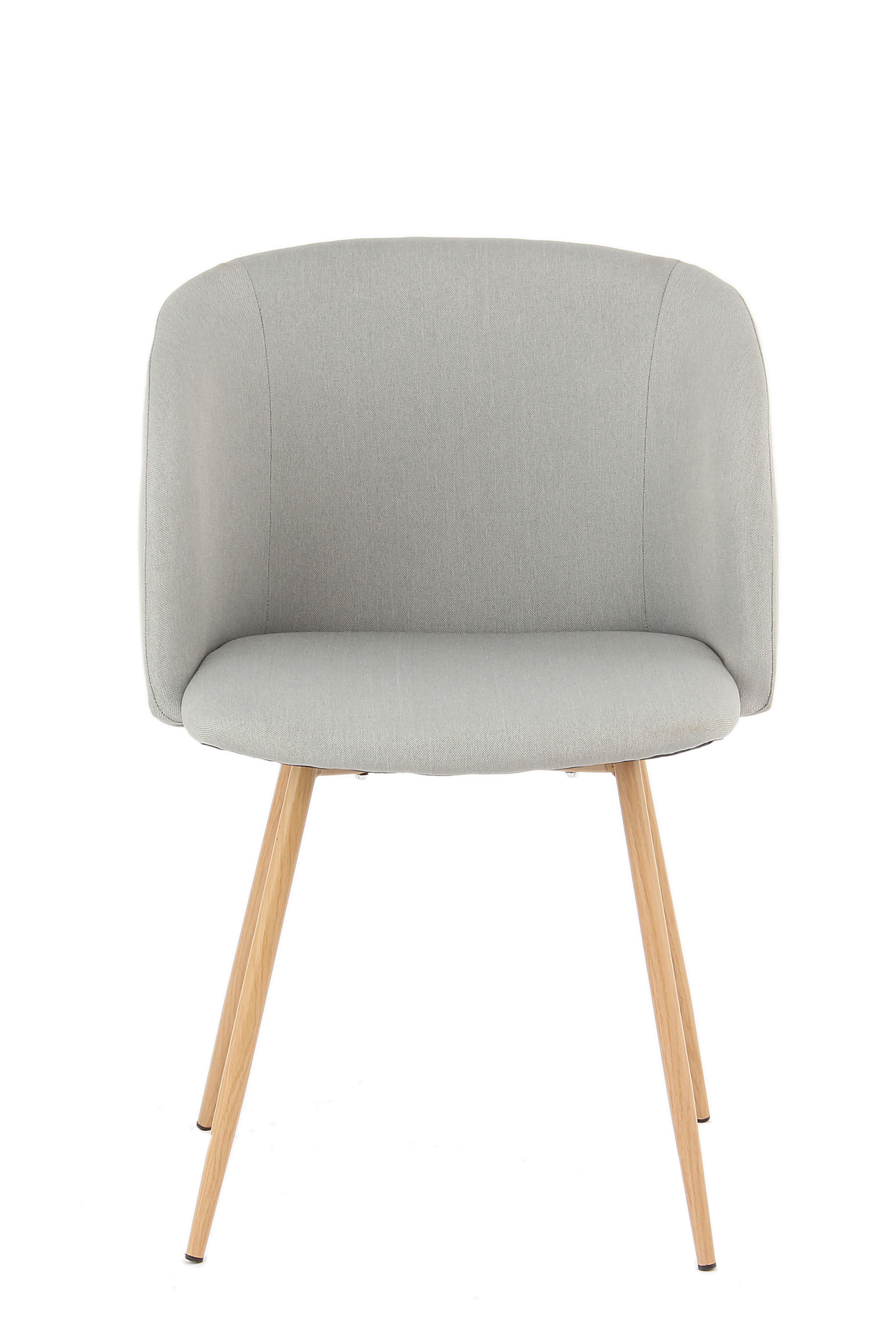 Schalenstuhl Celina Grau Gepolstert 2er-Set - Grau, Design, Textil/Metall (54/84/56cm) - Kayoom