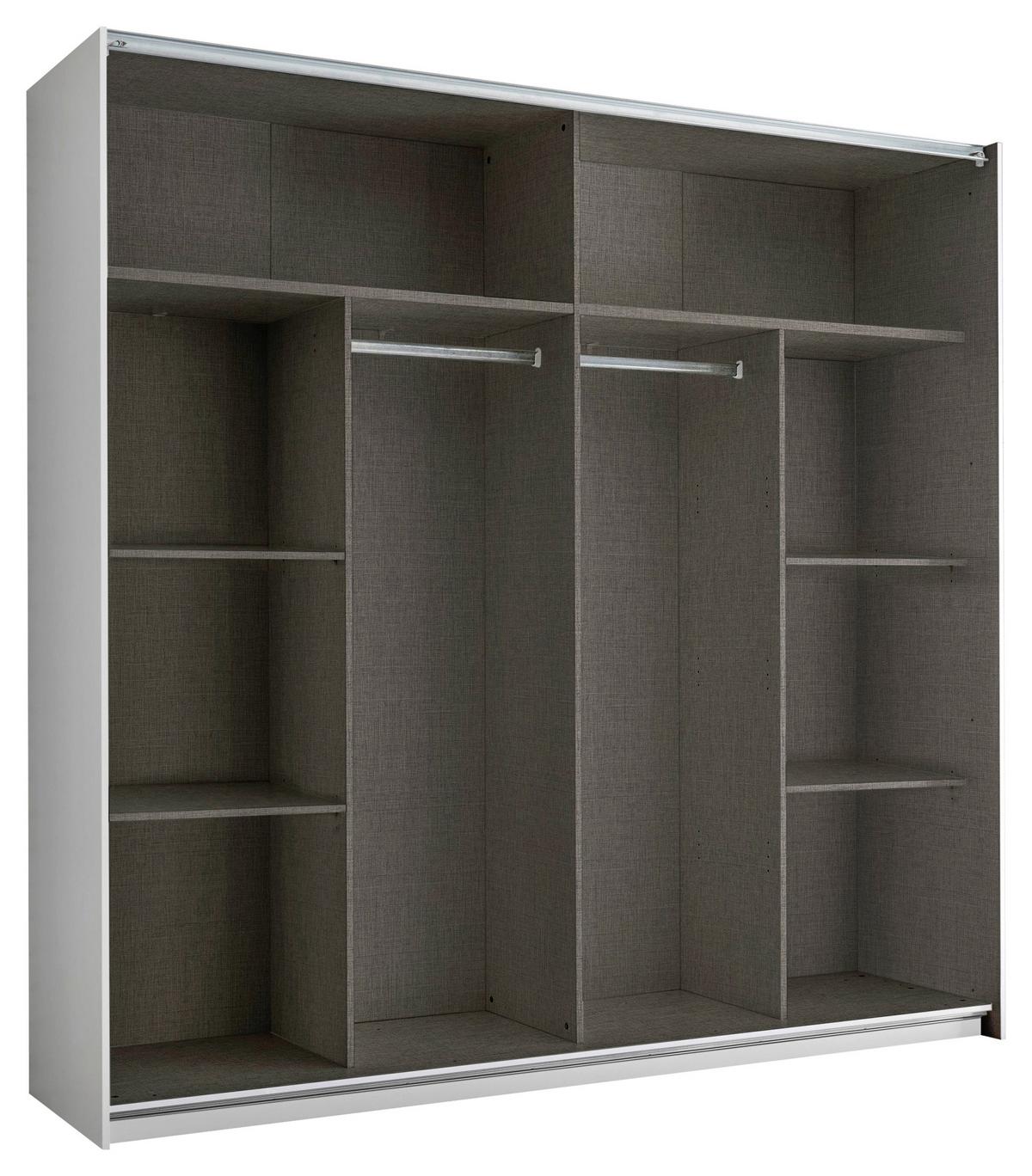 Schwebetürenschrank mit Spiegel 215cm Neomi Weiß - Weiß, Trend, Glas/Holzwerkstoff (215/210/60cm)