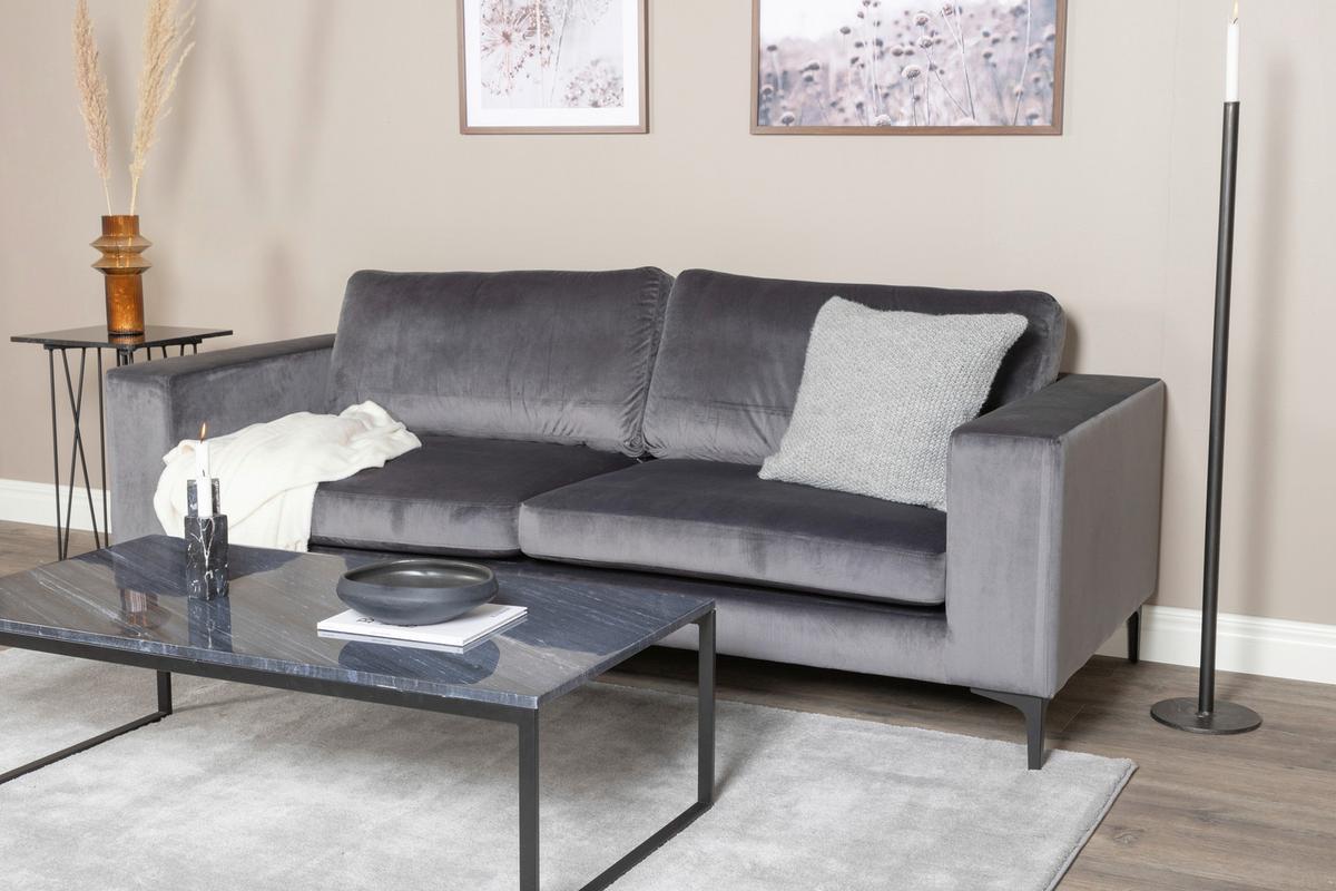 2-sitzer-sofa Bolero - Dunkelgrau/Schwarz, Design, Kunststoff/Textil (215/84/88cm) - Livetastic