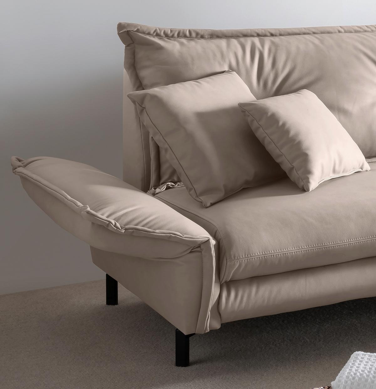 Ecksofa Lava Beige S: 255x180cm - Beige/Schwarz, MODERN, Textil (255/180cm) - Livetastic