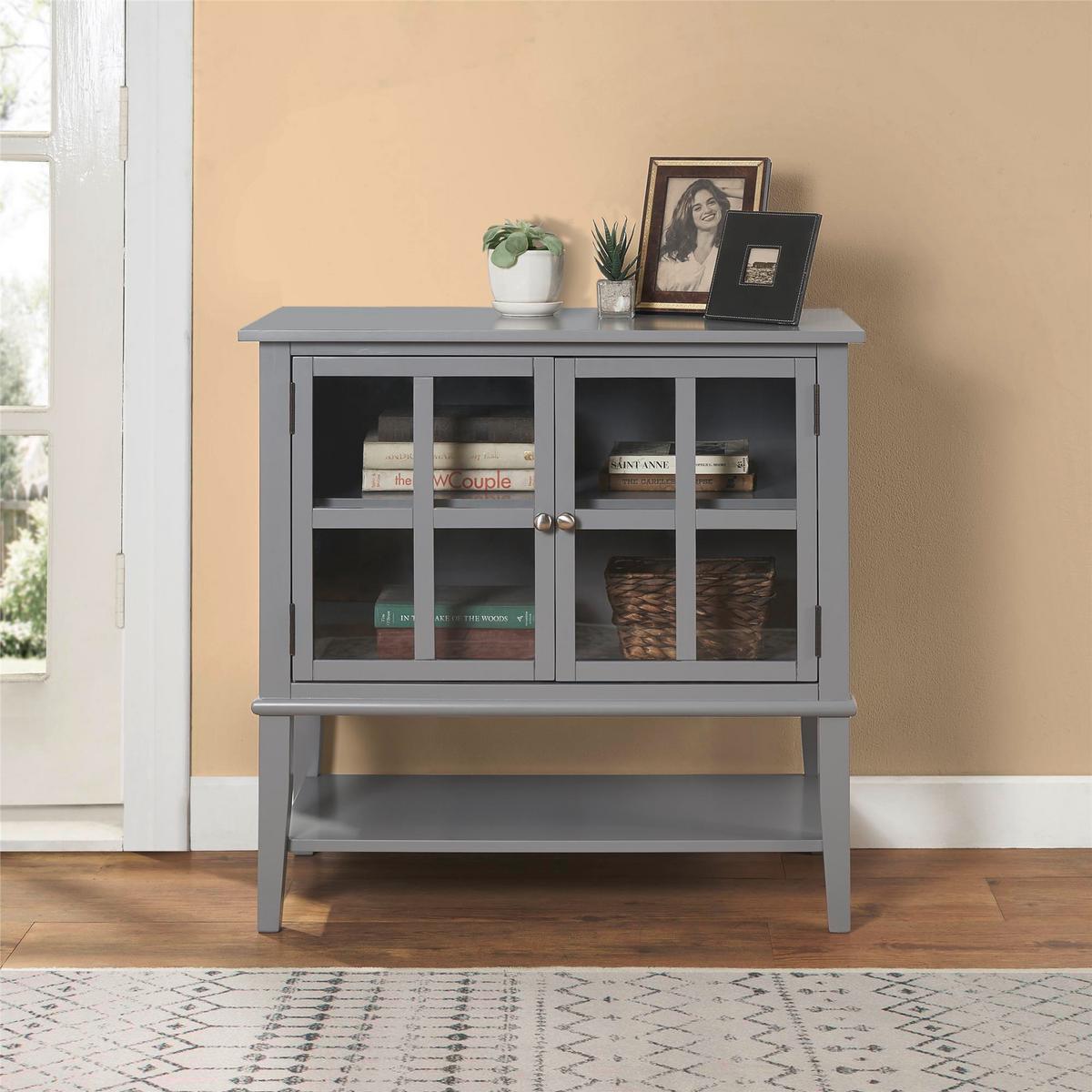Kommode Franklin Grau B: 79 Cm - Grau, Design, Glas/Holz (79/77/39cm) - MID.YOU