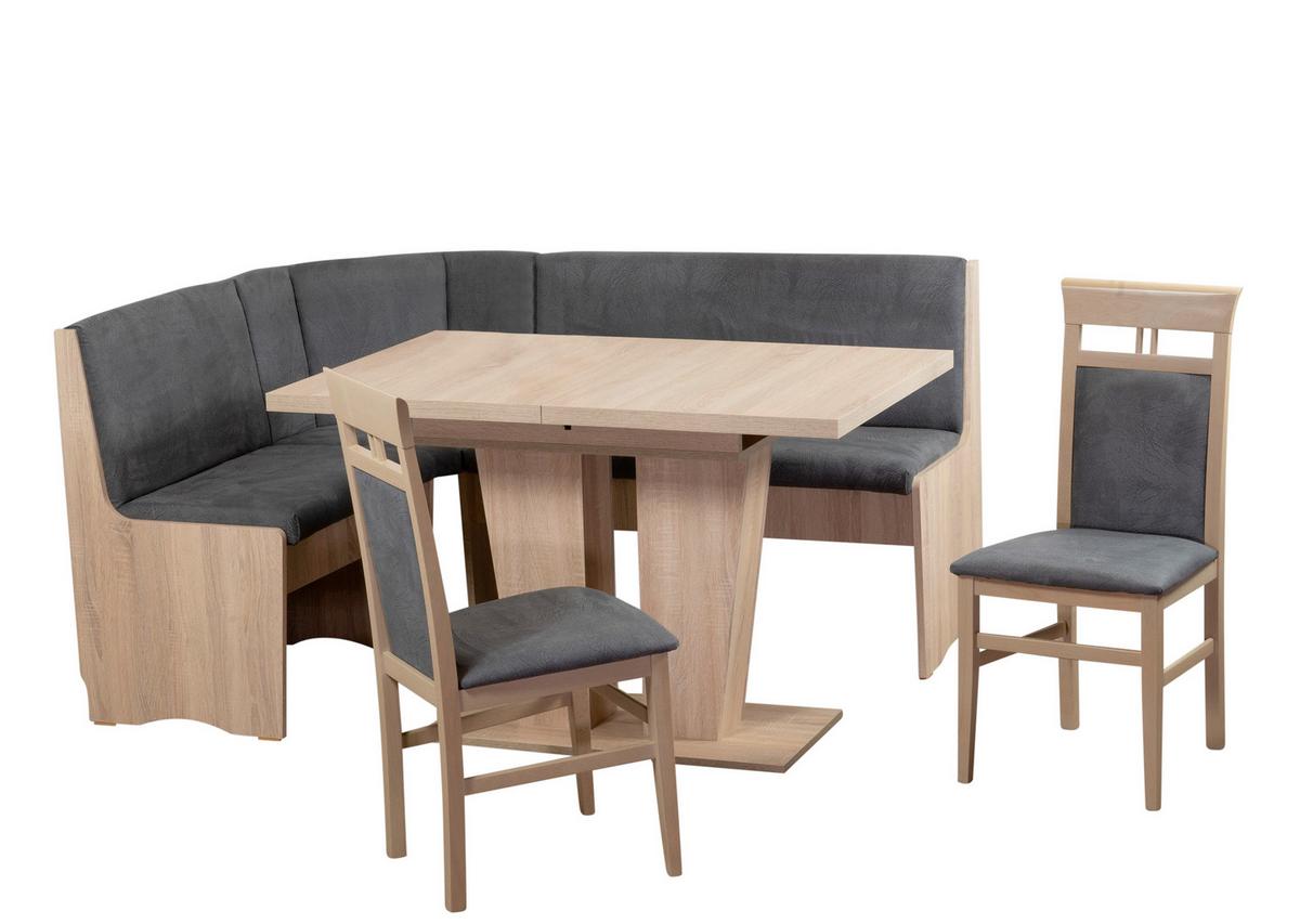 Eckbankgruppe Duisburg Veibso Titanic Grau/eiche D. B: 125cm - Grau/Sonoma Eiche, KONVENTIONELL, Holz/Holzwerkstoff (125/89/165cm) - MID.YOU