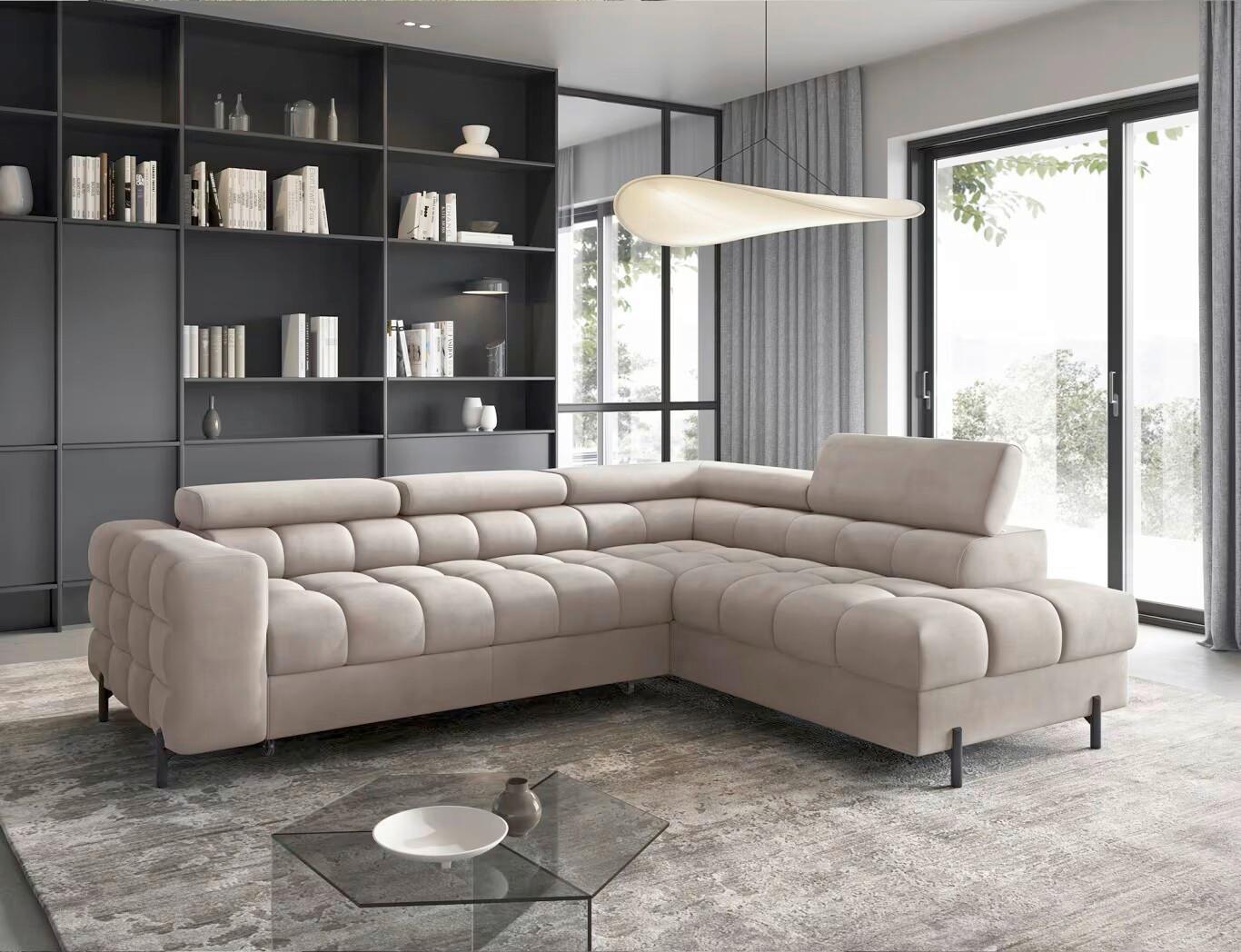 Ecksofa Ferucce Beige S: 276x200 Cm - Beige/Schwarz, Design, Textil (276/200cm) - MID.YOU