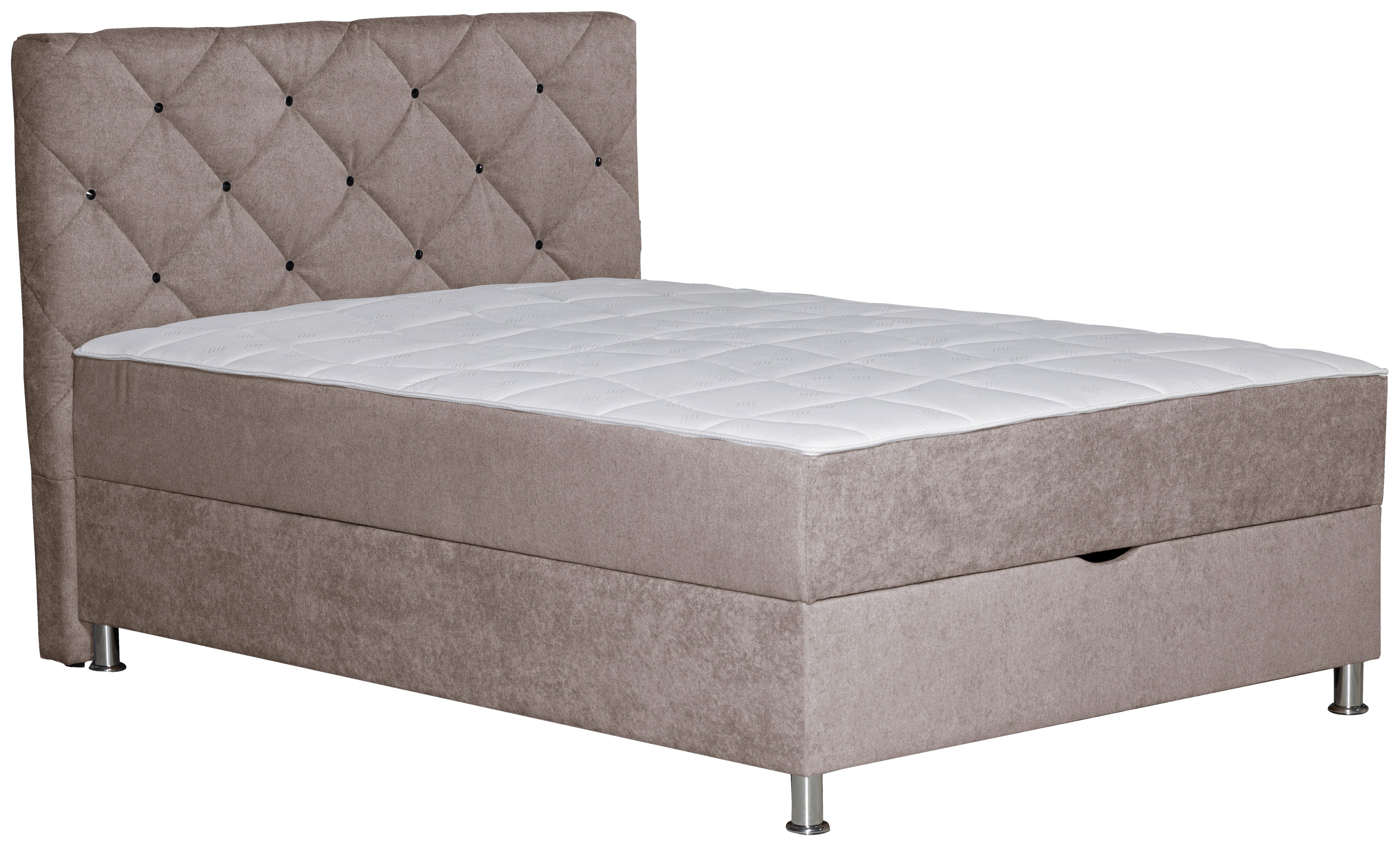 Box-ágy Black Diamond - világosbarna, Design, textil (120/200cm) - Modern Living