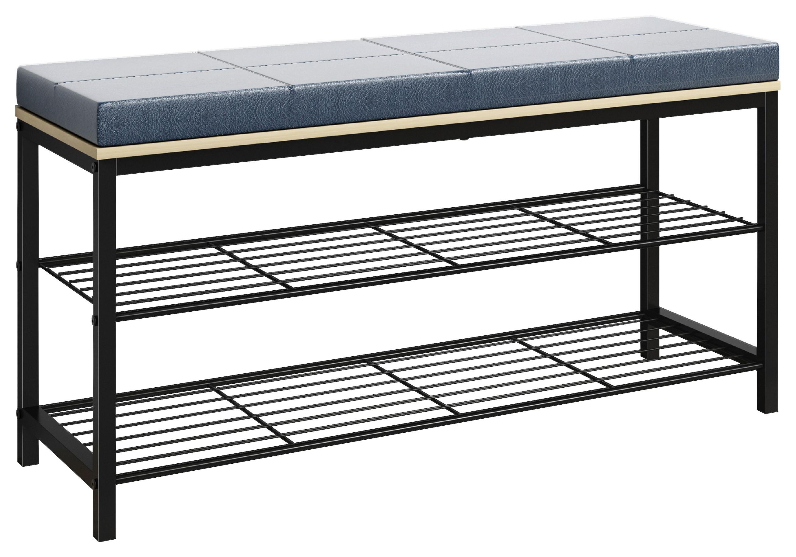 Schuhregal Taliro Schwarz Honigeiche Dekor - Honigeiche/Schwarz, Design, Holzwerkstoff/Metall (90/48/30cm) - MID.YOU