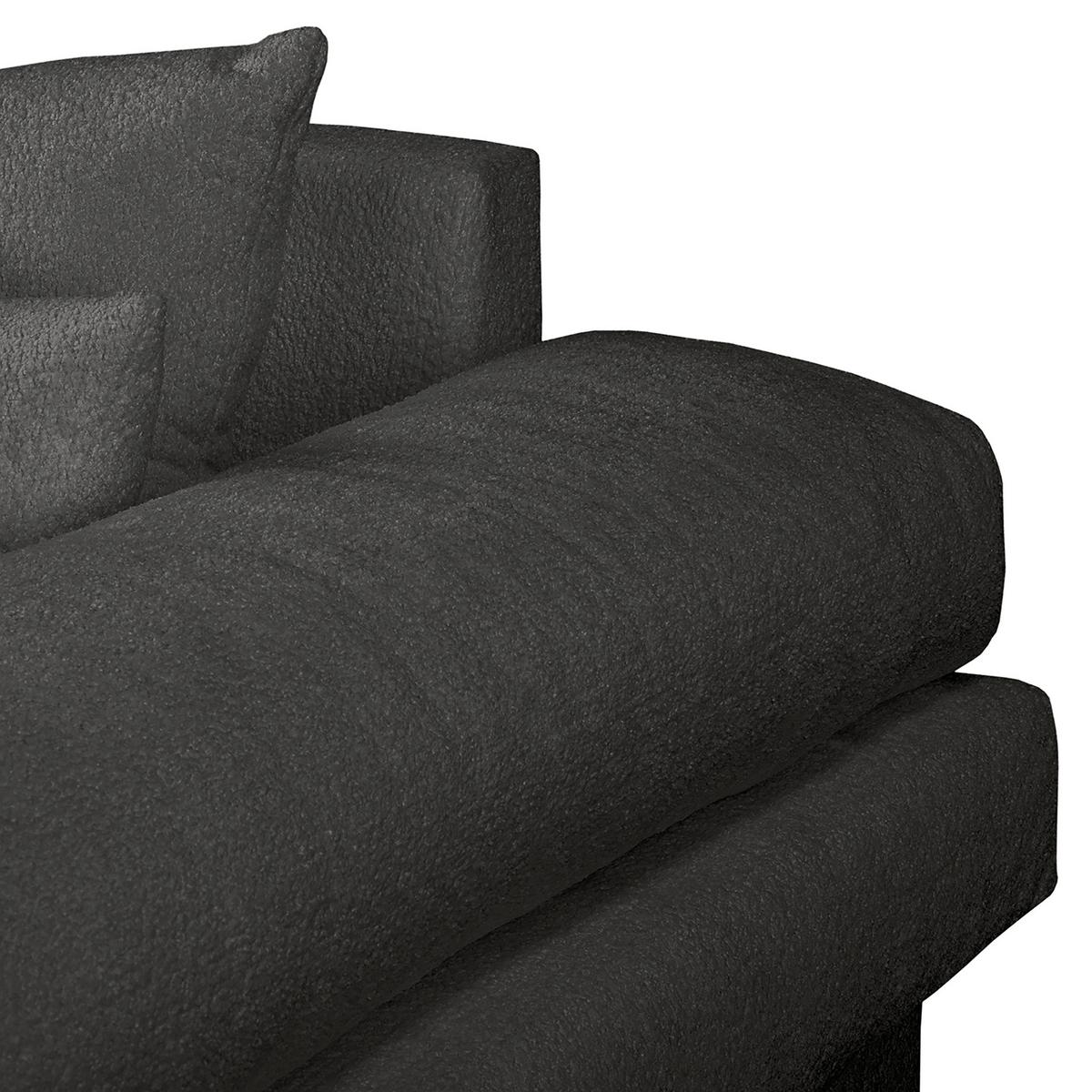 Bigsofa Naomi Dunkelgrau B: 284 cm - Dunkelgrau/Schwarz, Design, Textil (284/94/148cm) - Livetastic
