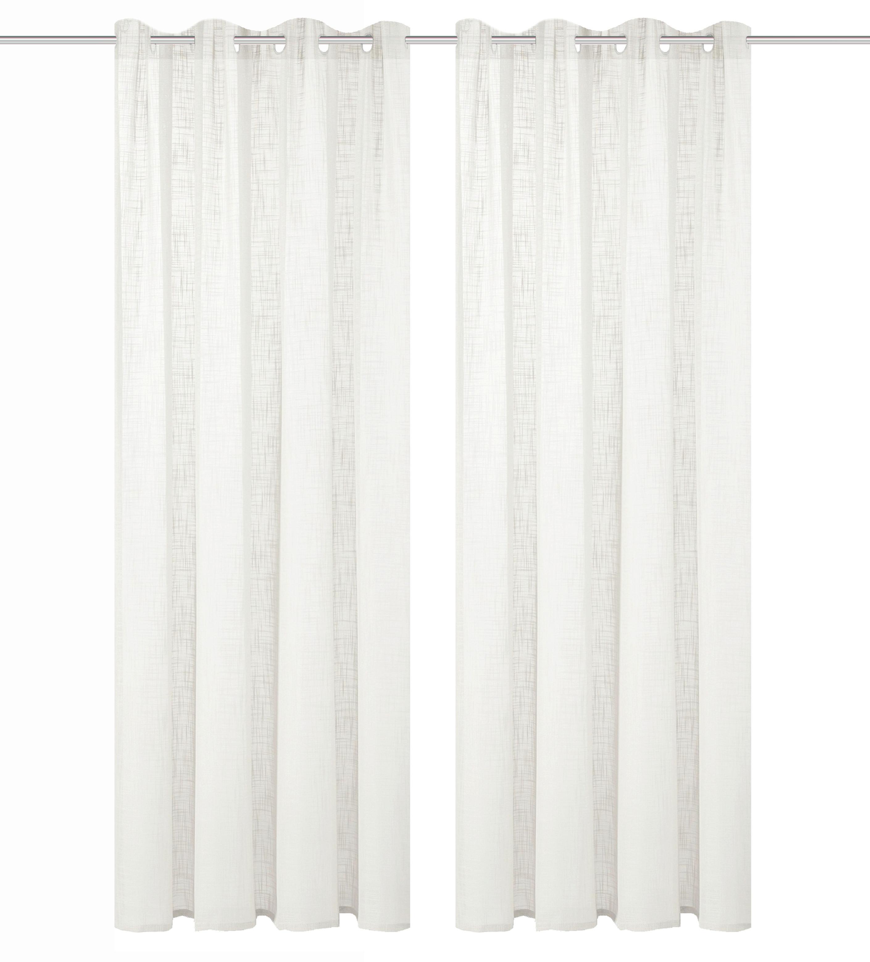 Ösenvorhang Softy 2er Set - Weiß, Basics, Textil (140/160cm)