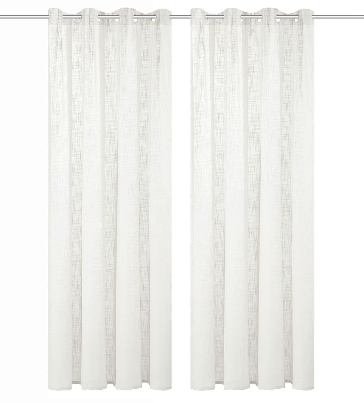 Ösenvorhang Softy 2er Set - Weiß, Basics, Textil (140/160cm)