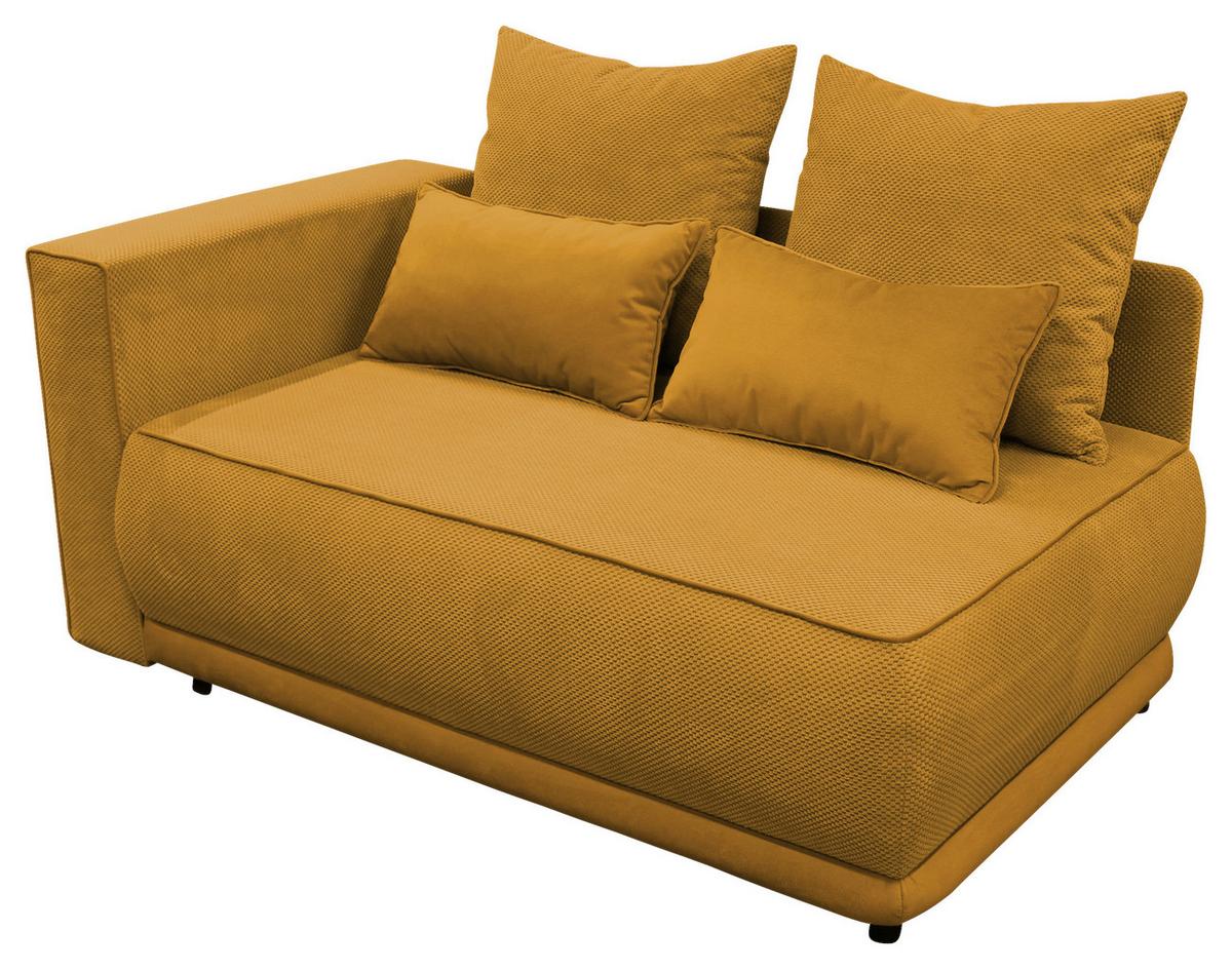 Récamiere Iga Li Gelb B: 168 cm - Gelb/Schwarz, Design, Textil (168/73/99cm) - MID.YOU