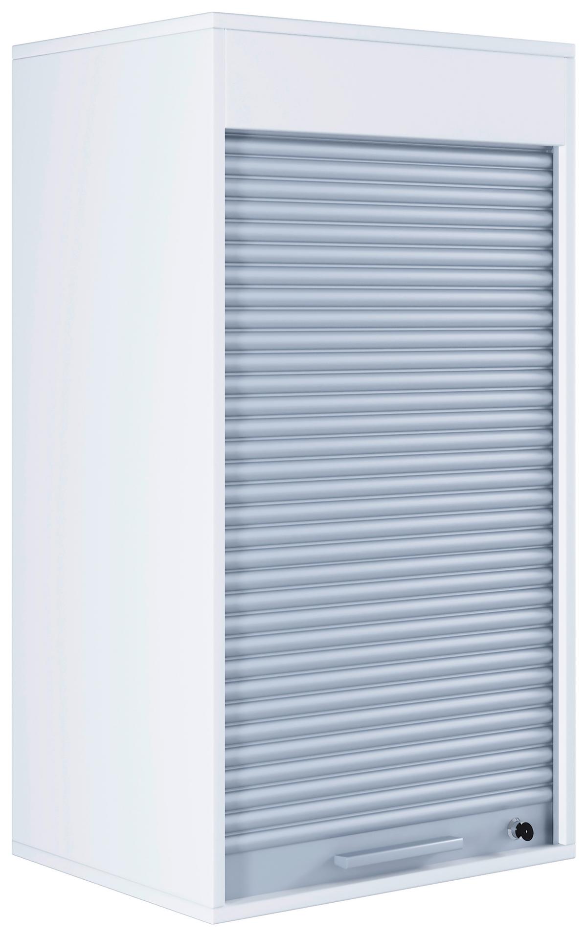 Aktenschrank Aktos L Weiß/grau B: 50 Cm - Weiß/Grau, MODERN, Holzwerkstoff/Kunststoff (50/93/40cm) - MID.YOU