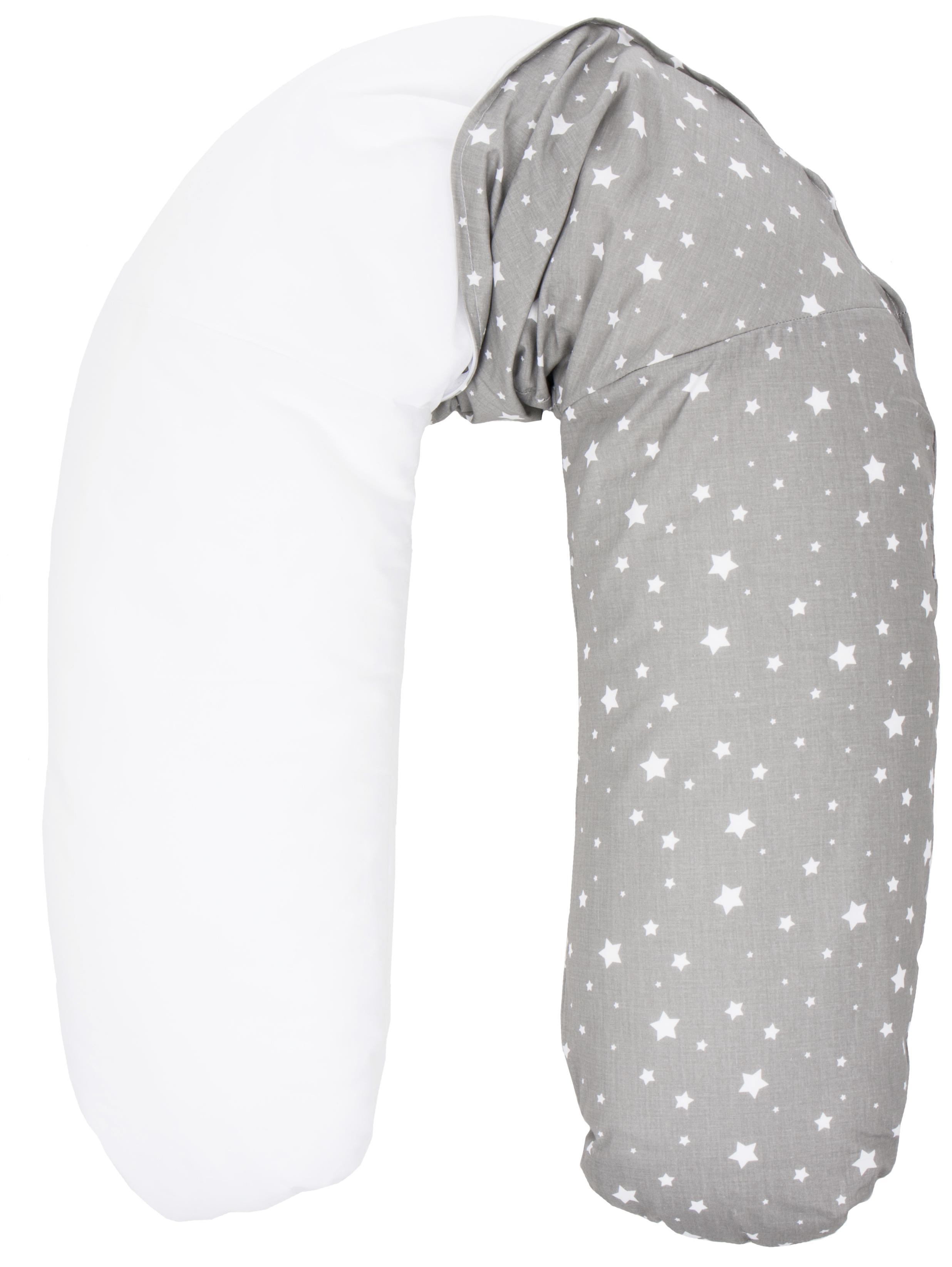 Stillkissen Grau/Weiß L: 160 cm Grau/Weiß Bezug Abnehmbar - Weiß/Grau, MODERN, Textil (160cm) - Fillikid