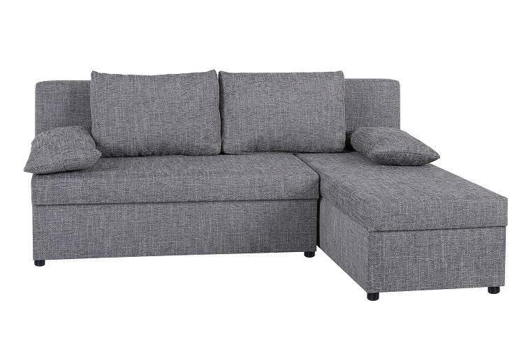 Rohová sedačka JON, šedá, oboustranná,lůžko,úl.prostor - šedá/černá, Design, textil/plast (195/147cm) - Based