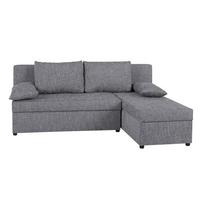 Rohová sedačka JON, šedá, oboustranná,lůžko,úl.prostor - šedá/černá, Design, textil/plast (195/147cm) - Based