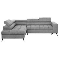 Sarokkanapé Vienna L Ecke - világosszürke/fekete, Trend, műanyag/textil (203/263cm)