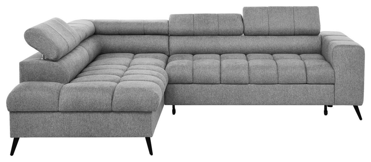 Sarokkanapé Vienna L Ecke - világosszürke/fekete, Trend, műanyag/textil (203/263cm)