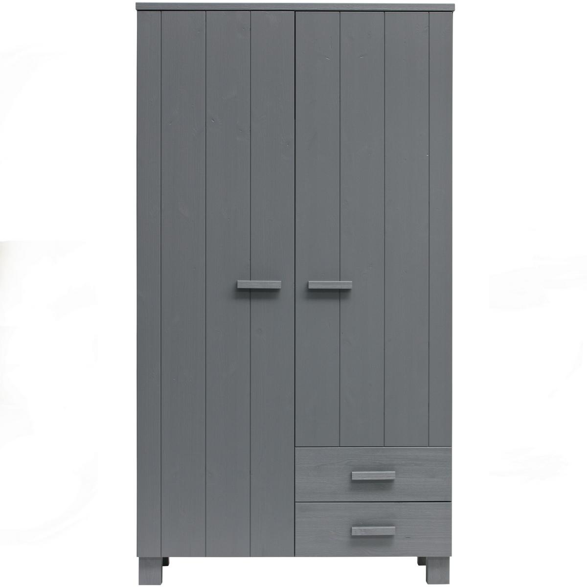 Garderobenschrank Dennis Dunkelgrau B: 111 Cm - Dunkelgrau, Design, Holz/Holzwerkstoff (111/202/55cm) - Livetastic