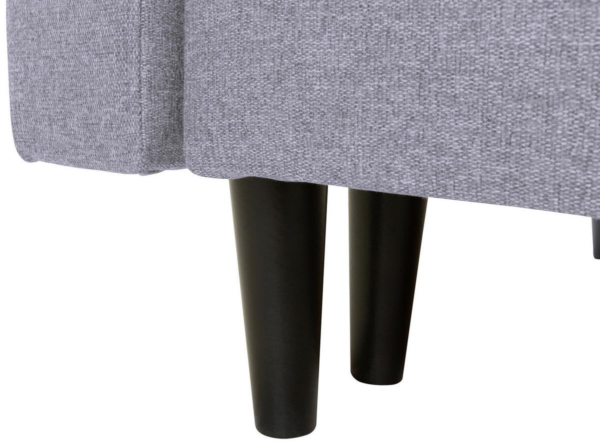 Eckschlafsofa Noret Graublau S: 223/157 cm - Hellgrau/Schwarz, KONVENTIONELL, Textil (223/157cm) - MID.YOU
