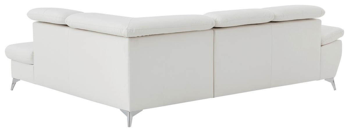 Ecksofa Mit Schlaffunktion Und Bettkasten Gisele Weiß - Chromfarben/Weiß, KONVENTIONELL, Textil (256/209cm) - Livetastic