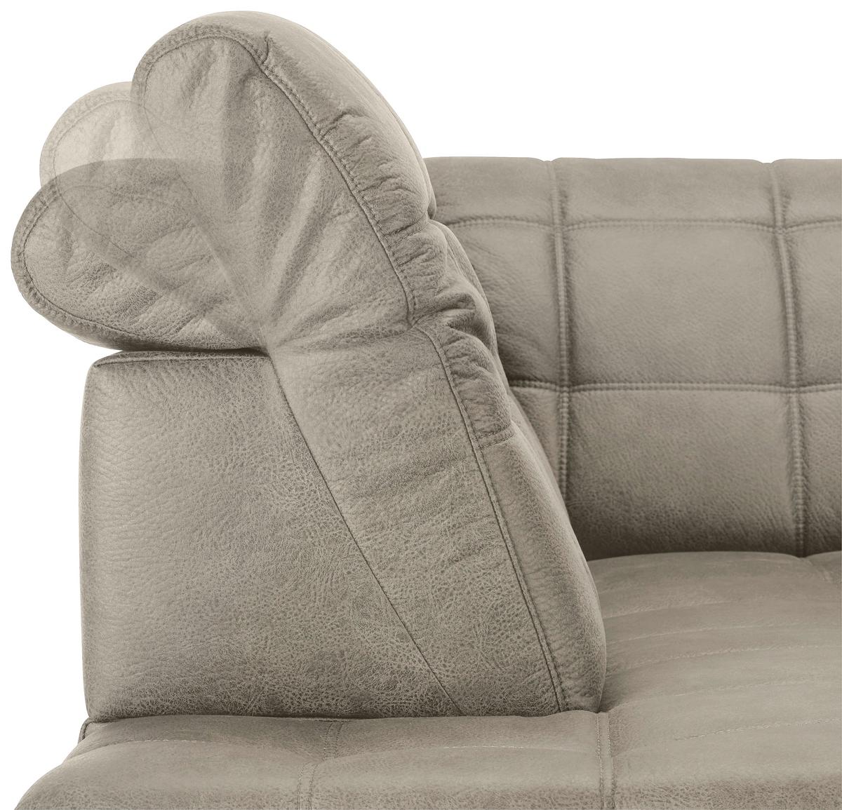 Rohová sedačka PANAMA, ľavá, sivá - čierna/sivá, Konventionell, kov/textil (216/304cm) - Premium Living
