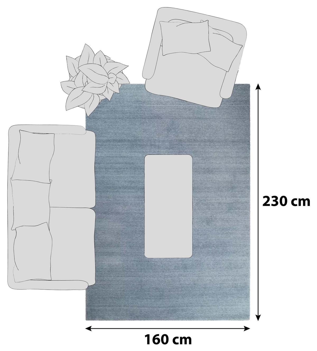 Hochflorteppich Blau Loft 160x230 cm - Blau, Basics, Textil (160/230cm) - Esprit