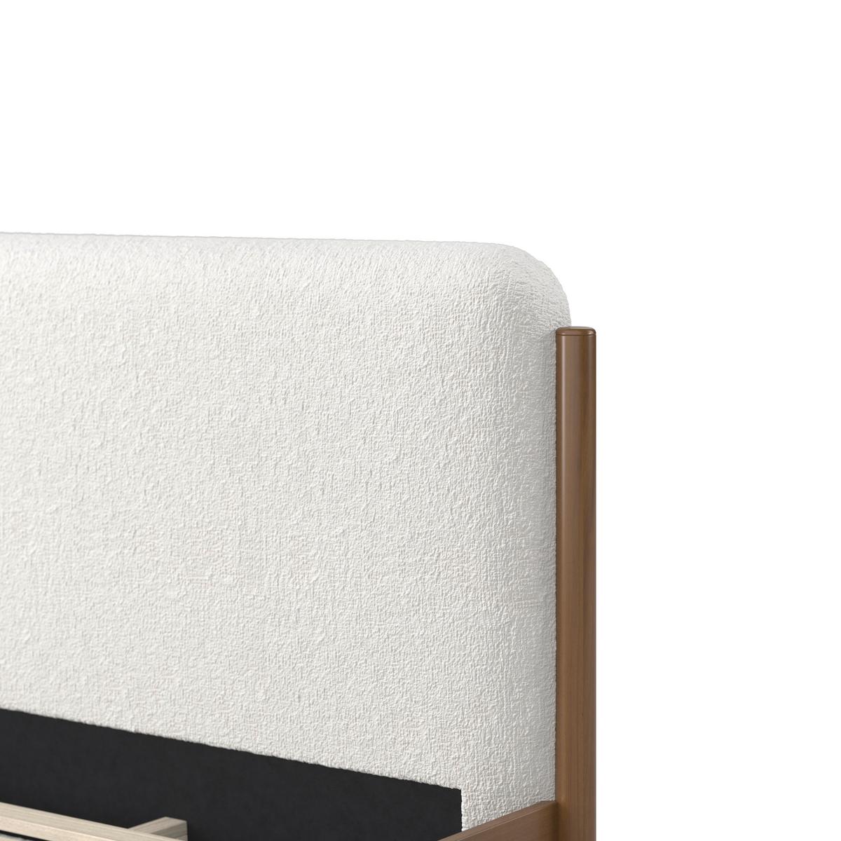 Čalouněná postel AMINA 180x200, světle hnědá - slonovinová/světle hnědá, Moderní, dřevo/kompozitní dřevo (180/200cm) - Bessagi Home