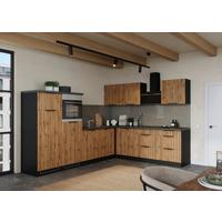 Eckküche Liverpool Graphit/ Eiche Dekor S: 300x240 cm - Schieferfarben/Eiche Wotan, Basics, Holzwerkstoff (300/240cm) - Held