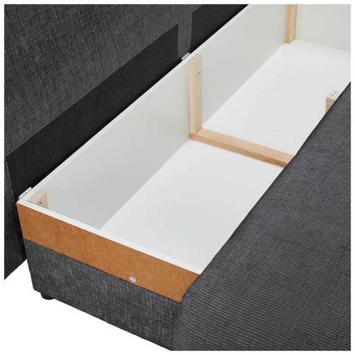 Schlafsofa Virgo - Schwarz/Graphitfarben, KONVENTIONELL, Textil (212/97/105cm) - MID.YOU