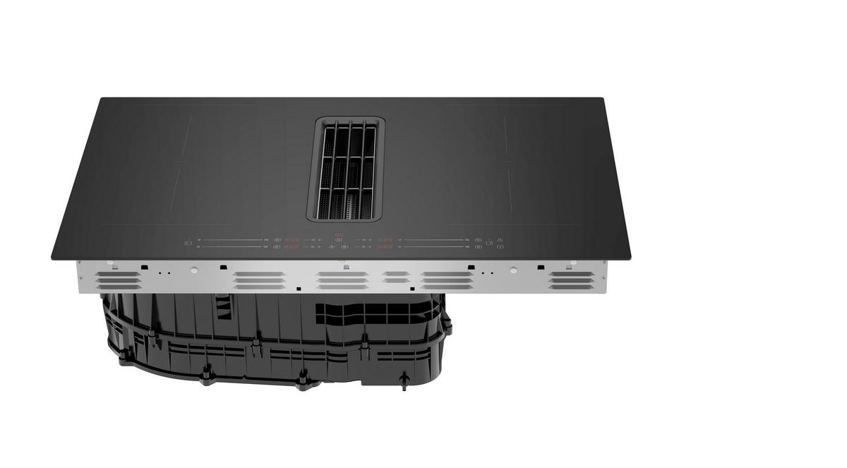 Kochfeld-Dunstabzug-Kombi Schwarz, B: 80 cm - Schwarz, Basics, Glas/Kunststoff (80/23,7/52cm) - CEEM