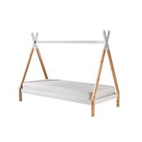 Hausbett Tipi Weiß Lackiert 90x200cm - Weiß/Kieferfarben, MODERN, Holz/Holzwerkstoff (90/200cm) - MID.YOU