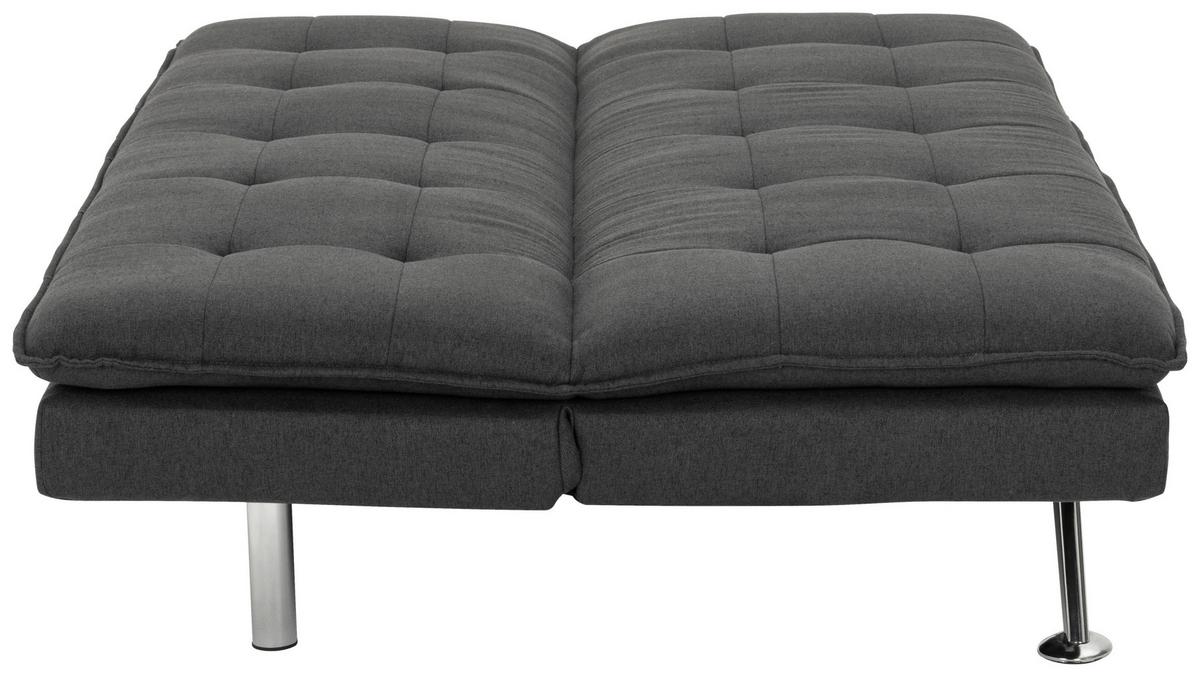 Schlafsofa Turin - Dunkelgrau/Silberfarben, Basics, Textil (194/87/102cm) - MID.YOU