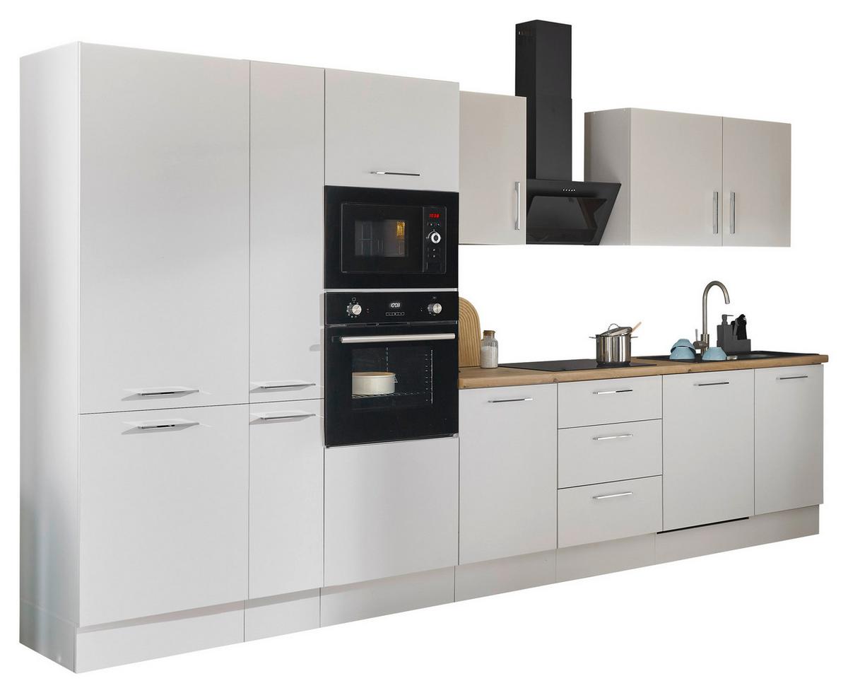 Küchenblock Turin Weiß/eiche Dekor B: 370 Cm - Weiß/Eiche Artisan, Basics, Holzwerkstoff (370cm) - MID.YOU