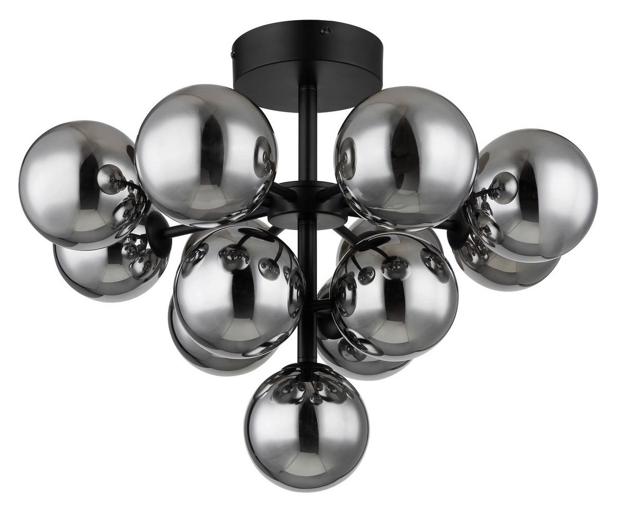 Mennyezeti Lámpa 56143-13d - fekete, Design, Üveg/fém (56/43cm) - Globo