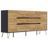 Sideboard Posseik Industrial Graphitfarben /eichef. B:199cm - Eichefarben/Schwarz, Design, Holzwerkstoff (199/93,6/42cm) - P & B