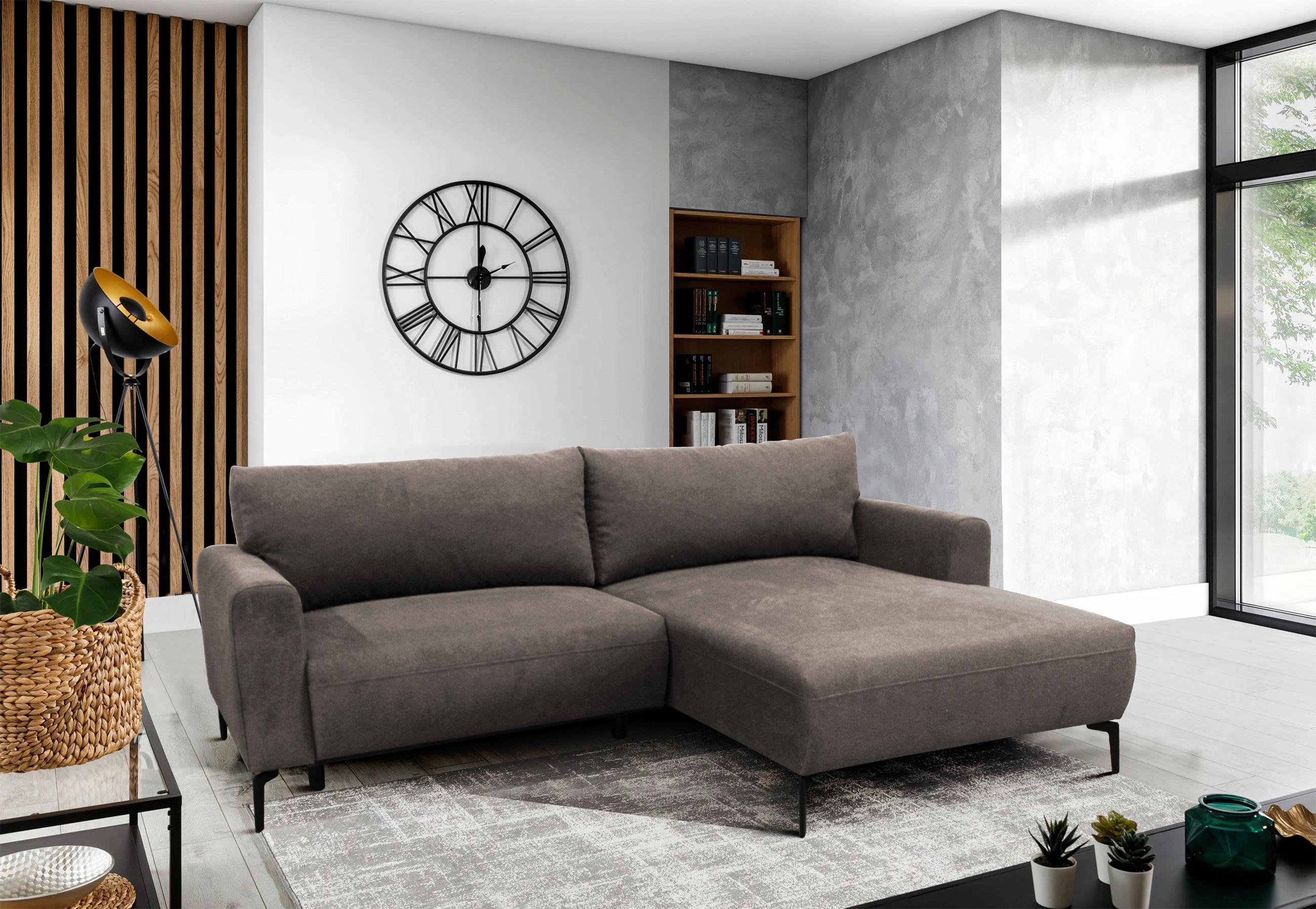 Ecksofa Prince Hellbraun S: 240x163 cm - Hellbraun/Schwarz, Design, Textil (240/163cm) - MID.YOU