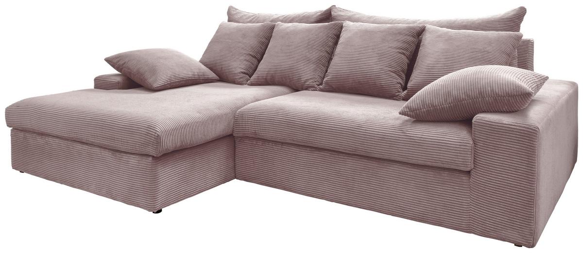 Ecksofa Avellino Rosa S: 200/278 Cm - Schwarz/Rosa, MODERN, Textil (200/278cm) - Livetastic