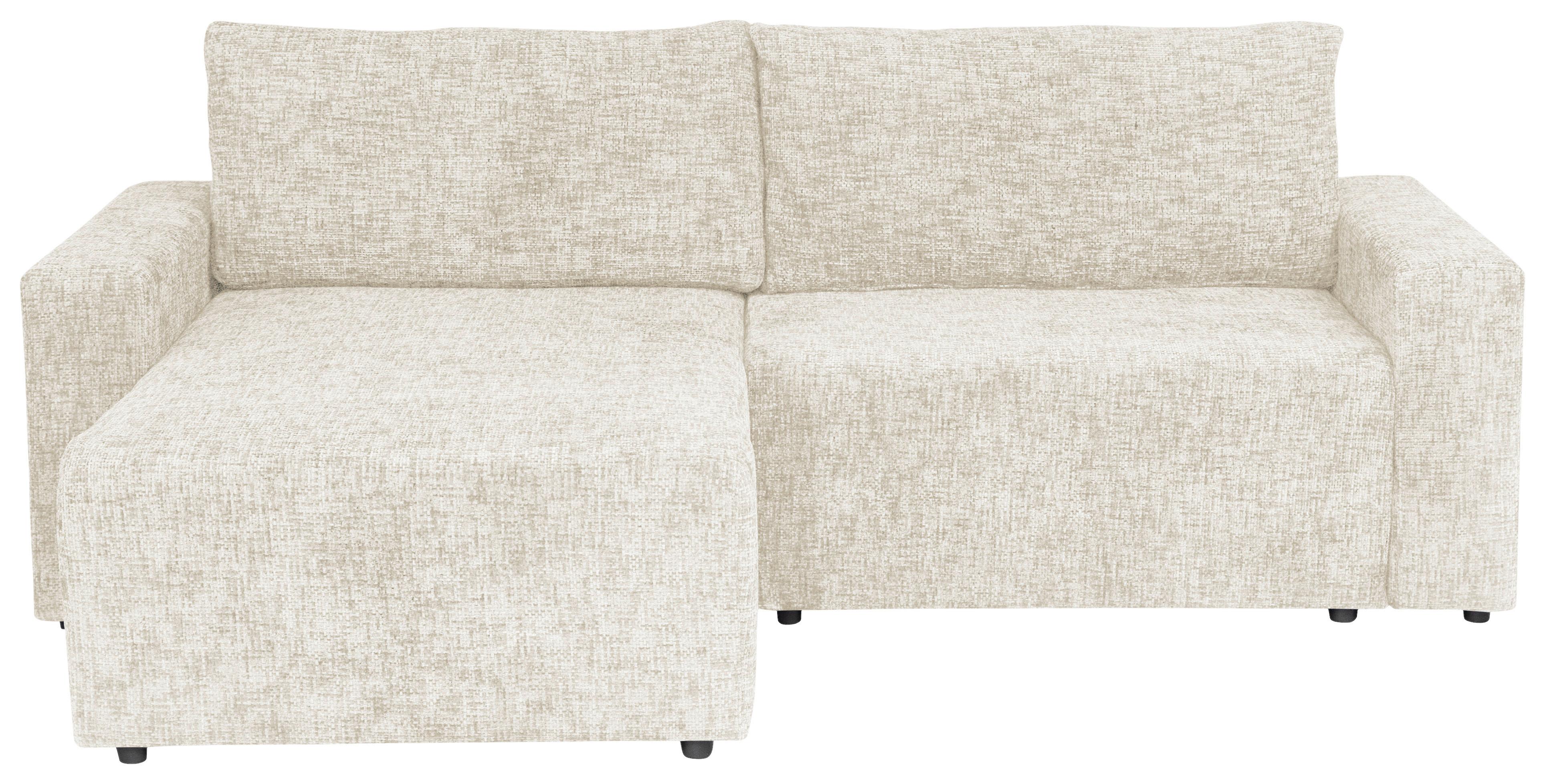 Ecksofa Dallas Struktur beige 173x258 cm - Beige/Schwarz, MODERN, Holz/Kunststoff (173/258cm)