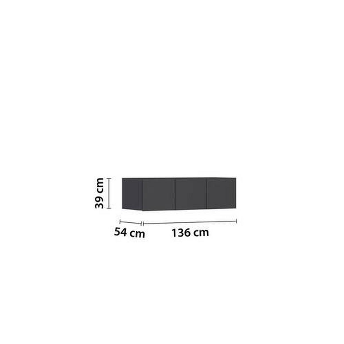 Nástavec na skříň MAX-EXTRA,3-dveřový - šedá, Konvenční, kompozitní dřevo (136/39/54cm) - James Wood