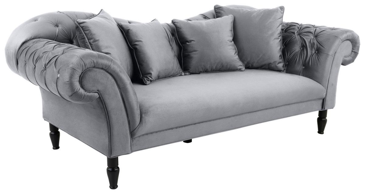 3-Sitzer-Sofa Cupido - Schwarz/Grau, Design, Textil (242/91/104cm) - MID.YOU