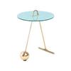 Beistelltisch Pendulum Weiß/Goldfarben - Goldfarben/Weiß, Basics, Glas/Metall (46/60cm) - Kayoom