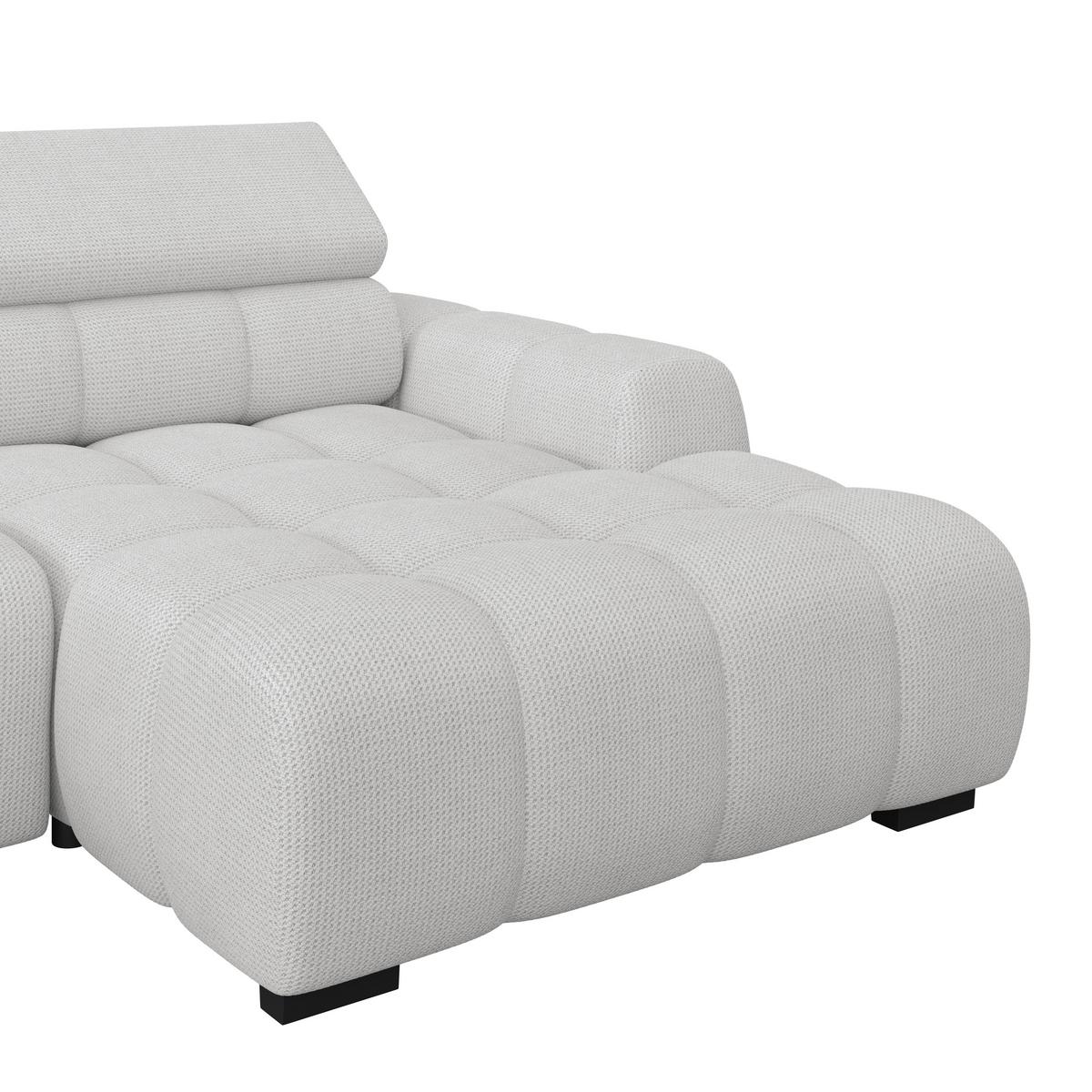 Rohová sedačka FREYA, pravá, sivobéžová, elektrický výsuv - čierna/sivobéžová, Trend, textil/plast (285/168cm)