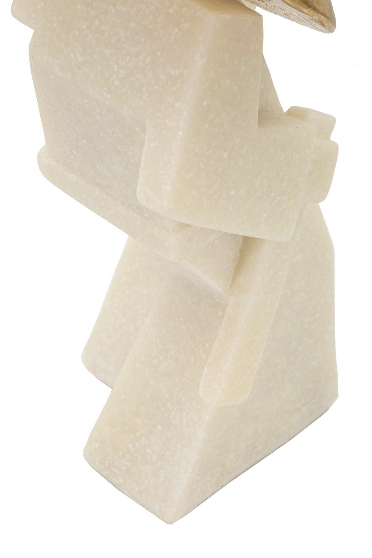 Skulptur Kunststoff/metall, Weiß/gold - Basics, Kunststoff/Metall (14/24.5/9cm)