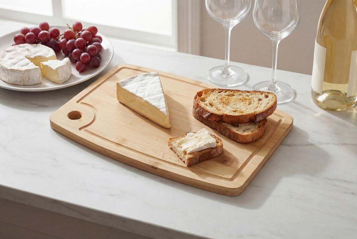 Schneidebrett aus Bambus Theo L: 35 cm - Naturfarben, Basics, Holz (35/25/1,5cm) - Luca Bessoni
