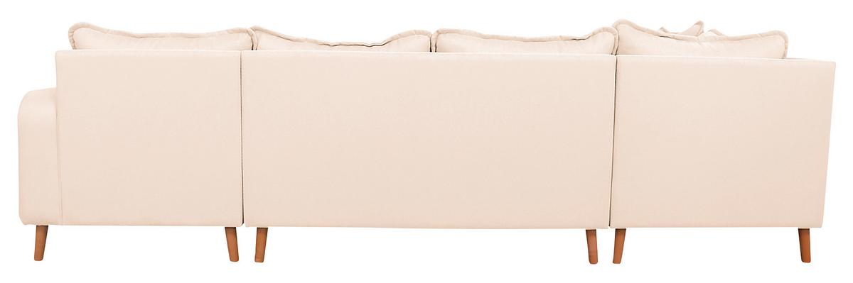 Wohnlandschaft Beata Ecru U: 167x296x170 cm - Wengefarben/Ecru, Design, Textil (167/296/170cm) - Livetastic